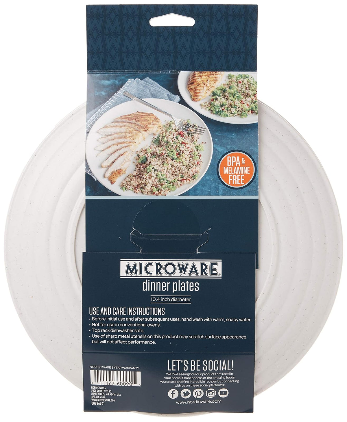 Nordic Ware Everyday Plates (Set of 4), 10", White