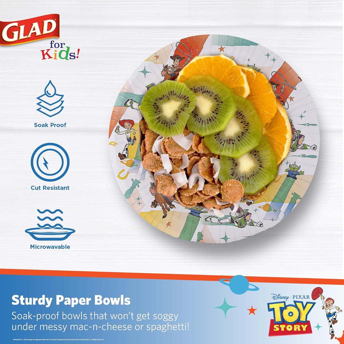 Glad para Niños Disney Pixar Toy Story - Cuencos de Papel 12 onzas (40 unidades)