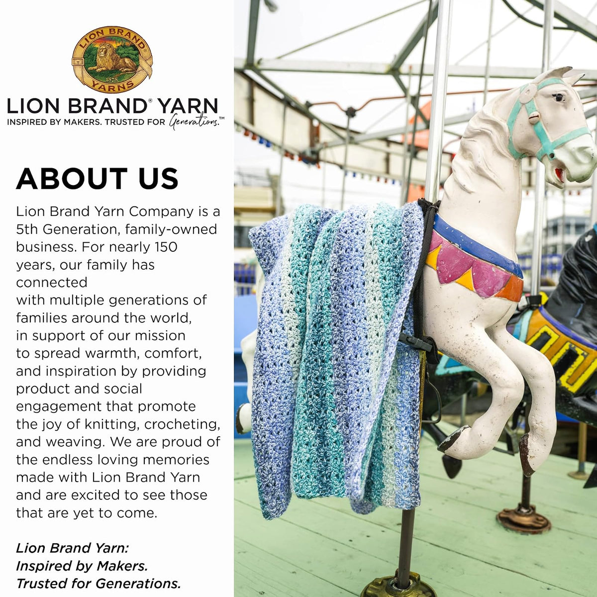 Lion Brand - Hilo de mandala ombré con colores vibrantes, hilo suave para ganchillo y tejer, mantra, 1 paquete