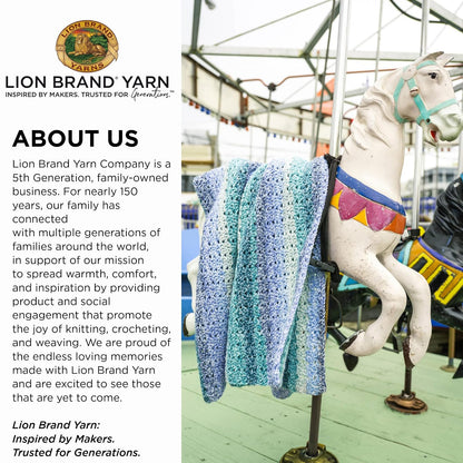 Lion Brand - Hilo de mandala ombré con colores vibrantes, hilo suave para ganchillo y tejer, mantra, 1 paquete