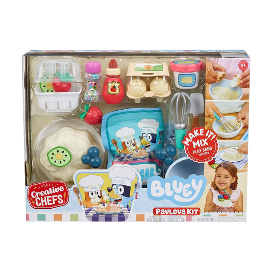 Little Tikes, Creative Chefs Bluey Kit de Pastel Pavlova, Juguetes de Cocina, Incluye Arena Make-It! Mix, +3 Años