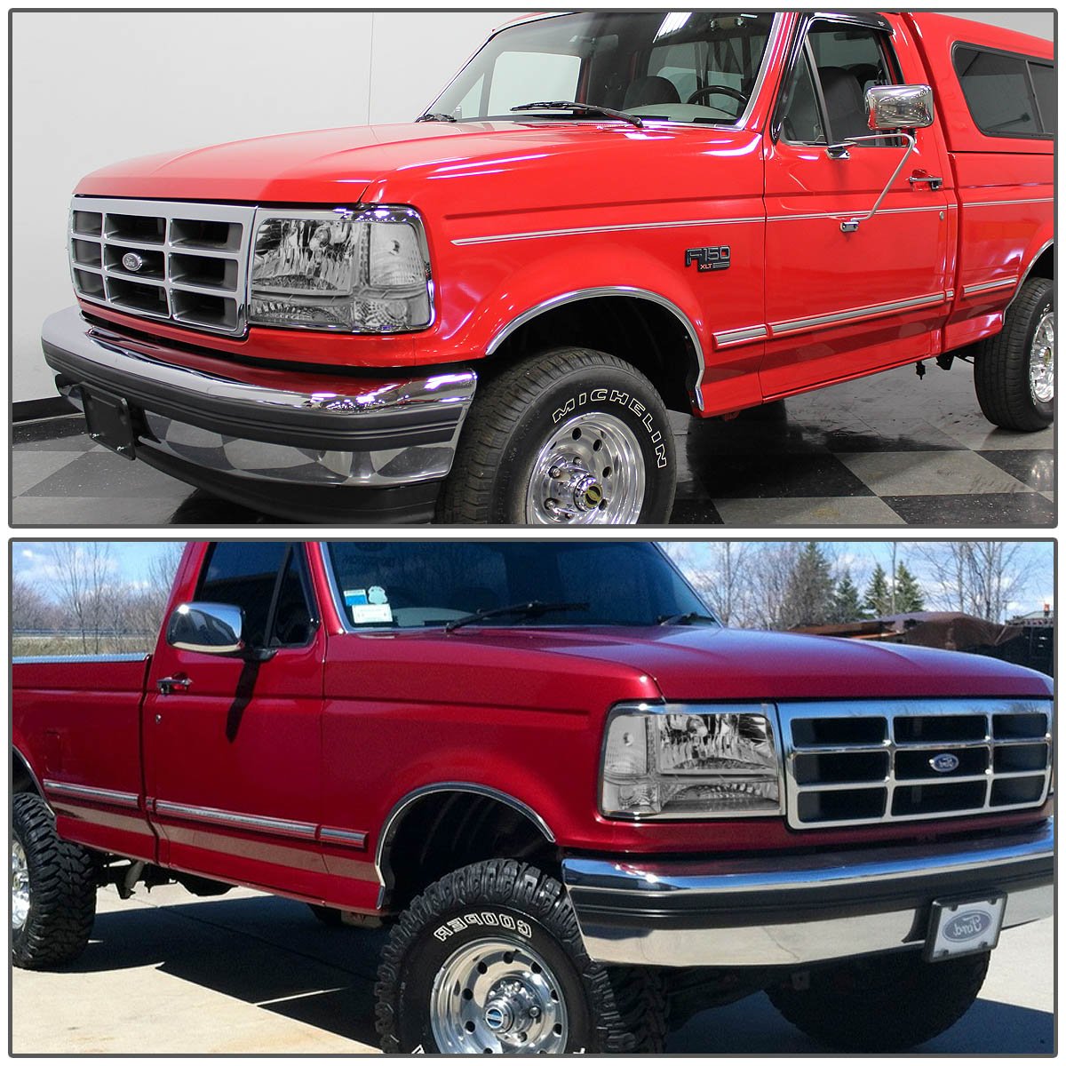 DNA Motoring HL-OH-F15092-6P-CH-CL1 Par de Faros Delanteros Cromados para Ford Bronco/F-150/F-250/F-350 1992-1996