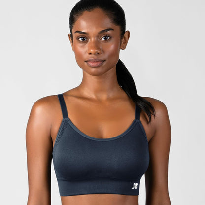 New Balance Brasier Deportivo sin Costuras, Paquete de 3, Playera de Yoga, Sostén Deportivo, Ajuste de Entrenamiento