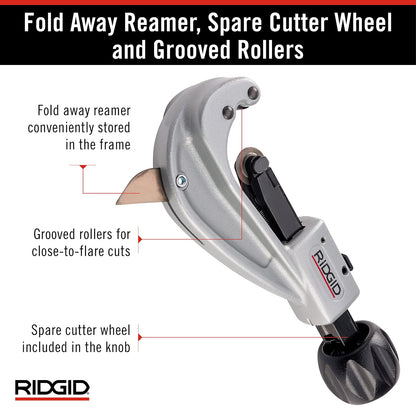 RIDGID - Cortatubos 31632, 151, para Aluminio y Cobre, Plomería Profesional, Kit de Herramientas, Incluye Repuesto