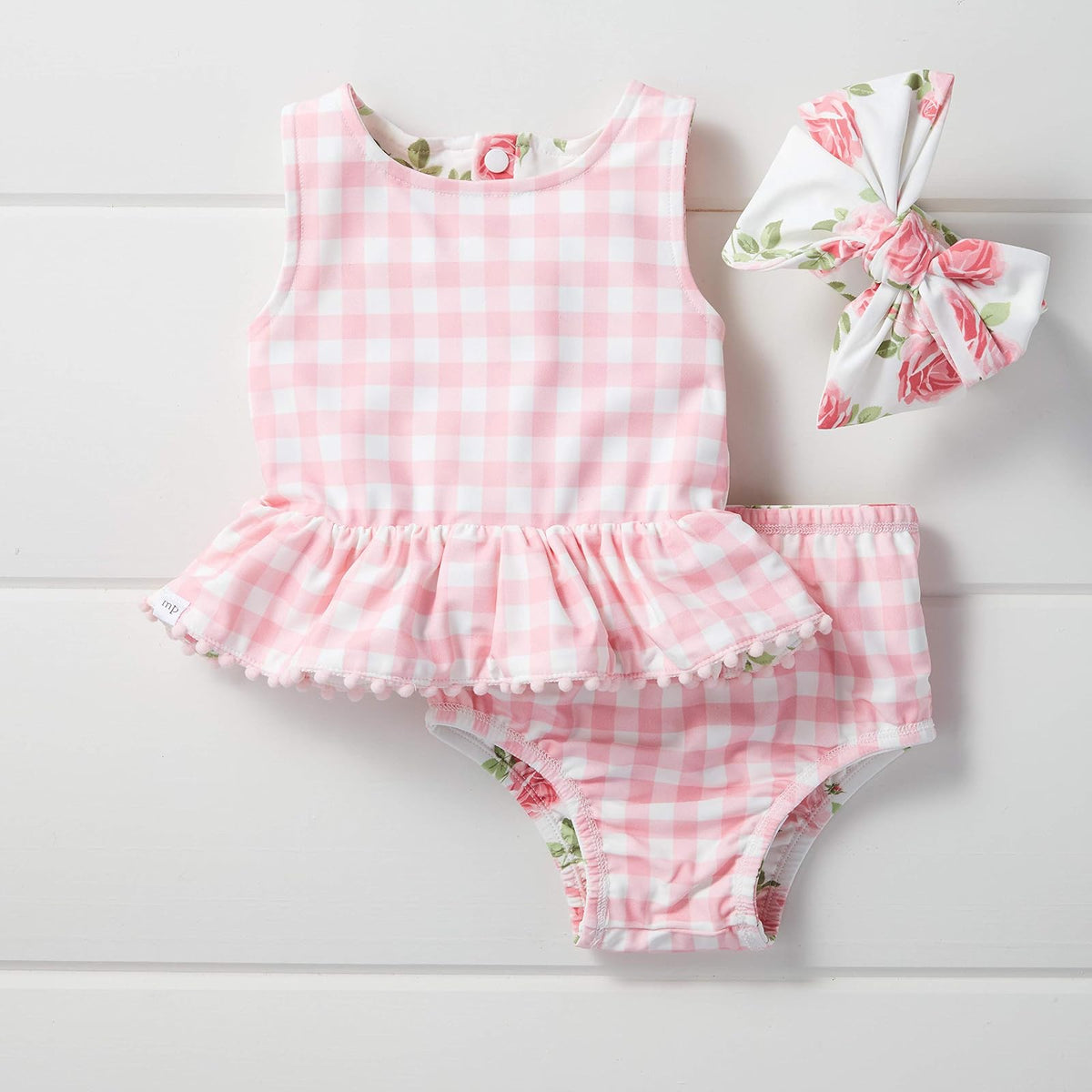 Mud Pie Traje de baño Reversible Rosa Traje DE BAÑO Reversible Rose para Bebé-Niñas