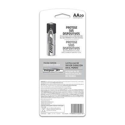 Energizer - Pilas Alcalinas AA, MAX Econopack, 1.5V, Paquete de 20 | Diseñadas para cámaras, consolas, juguetes y dispositivos electrónicos de uso cotidiano.