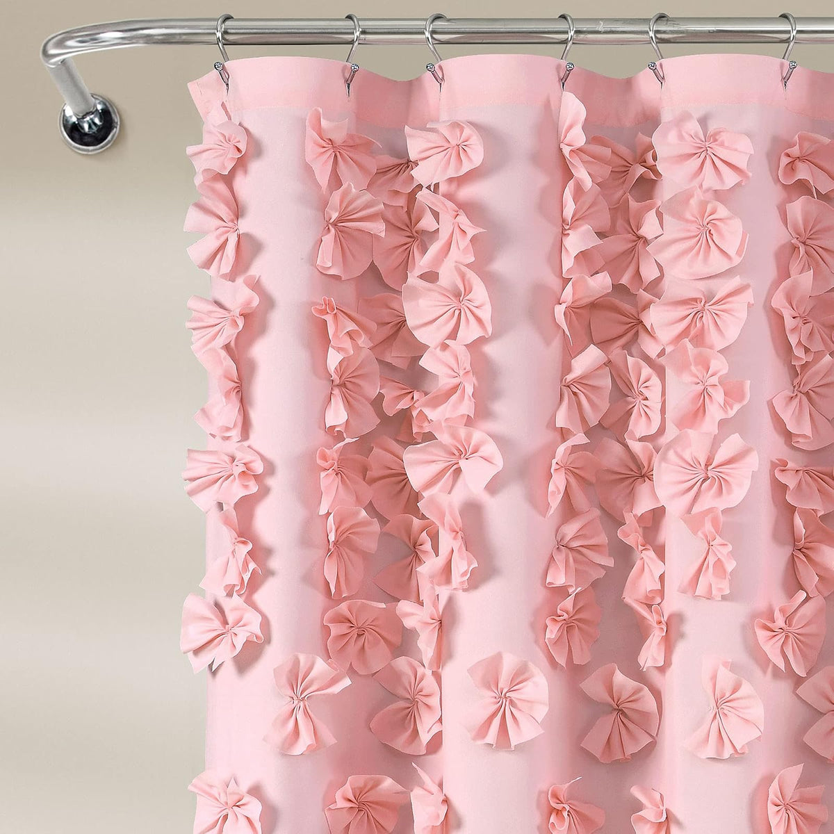 Lush Decor Riley - Cortina de Ducha, 72 x 72 Pulgadas, Color Rosa