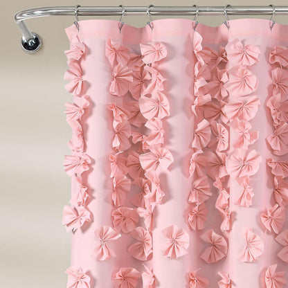 Lush Decor Riley - Cortina de Ducha, 72 x 72 Pulgadas, Color Rosa