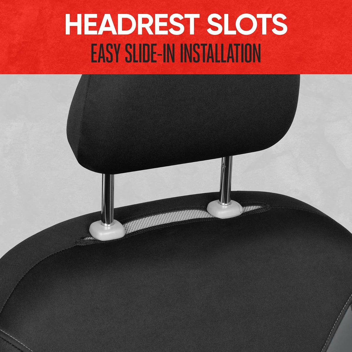 Motor Trend Funda de Asiento de Automóvil de Neopreno Impermeable, Ajuste Universal, Negro y Gris