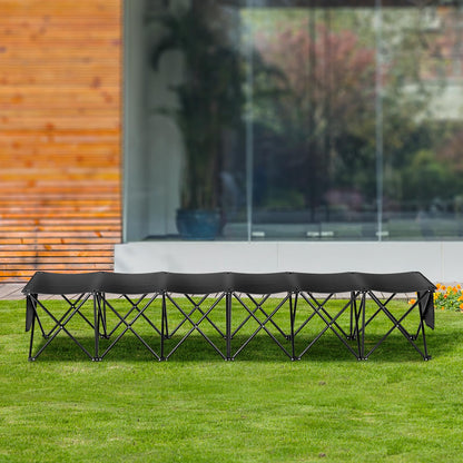 VEVOR Banco Deportivo Plegable portátil de 6 Asientos, Silla de Camping para Exteriores con Bolsa de Transporte