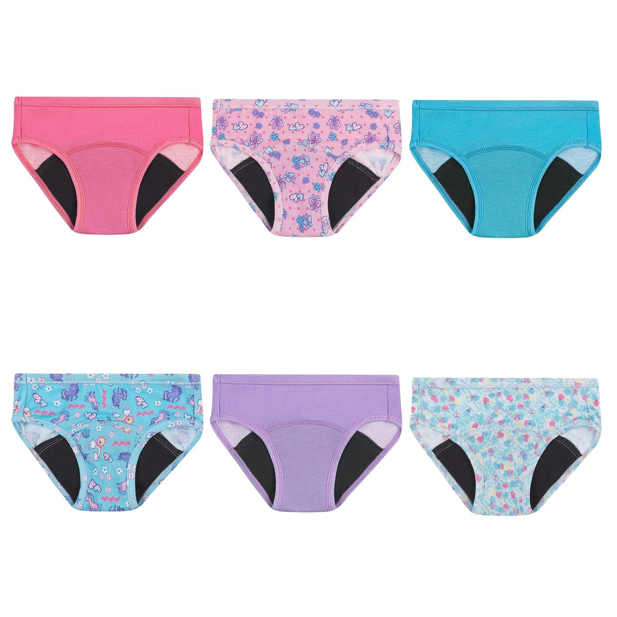 Hanes - Calzoncillos para Entrenamiento de Orinal para niñas pequeñas, Que absorben la Humedad, protección contra el Olor, Ropa Interior para Entrenamiento de Orinal, Paquete de 6