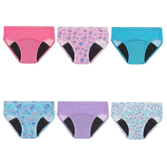 Hanes - Calzoncillos para Entrenamiento de Orinal para niñas pequeñas, Que absorben la Humedad, protección contra el Olor, Ropa Interior para Entrenamiento de Orinal, Paquete de 6