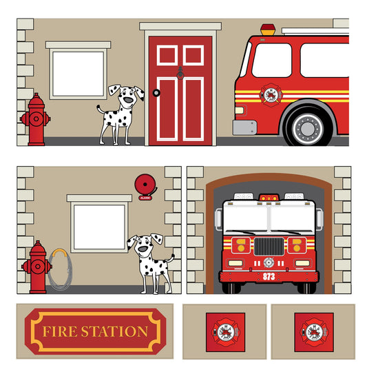 DHP - Juego de Cortinas de diseño del Departamento de Bomberos para Cama Junior Loft, Muebles para niños, Color Azul