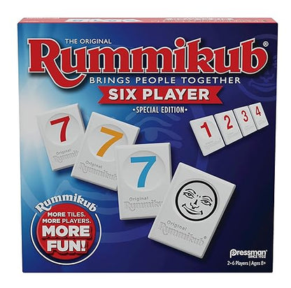 Pressman Rummikub Six Player Edition - The Classic Rummy Tile Game - Más Azulejos y más Jugadores para más diversión, Azul