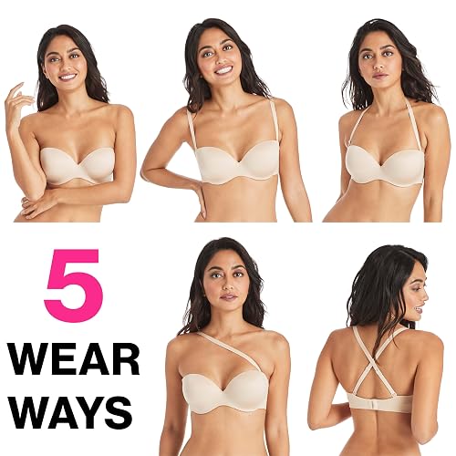 Maidenform Bra Strapless con Varilla y Copas Preformadas con Push-Up