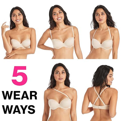 Maidenform Bra Strapless con Varilla y Copas Preformadas con Push-Up