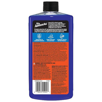 Armor All – Shampoo Líquido para Auto Color Azul, Fórmula Suave Sin Fragancia – Limpieza Sin Marcas Ni Residuos, Ideal para Detallado Automotriz o Lavado Frecuente – 709 ml (24 oz)