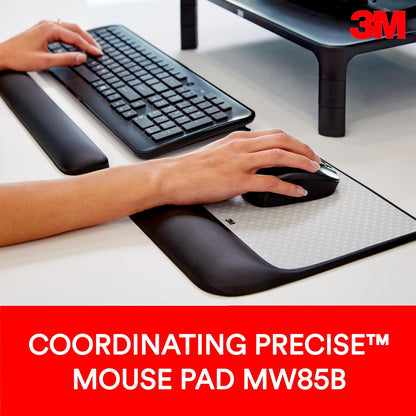 3M Gel Wrist Rest for Keyboards, Soothing 3M Gel Technology and Satin Smooth Cover for All Day Comfort and Support, 19", Black (WR85B)