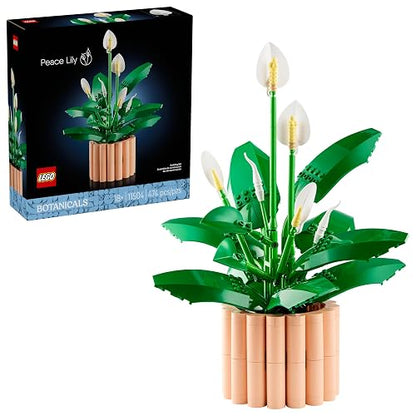 LEGO Lirio de la Paz – Decoración Floral – Kit de Construcción para Adultos – Regalo para Cumpleaños o la Fiesta de Inauguración de una Casa – Maceta de Adorno – 11504