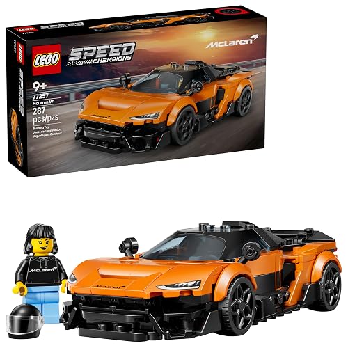 LEGO Speed Champions McLaren W1 - Model Kit de Construcción para Niños y Niñas, Años 9+ - Juguetes de Vehículos - Auto de Carreras y Minifigura de Piloto - Regalo para Cumpleaños - 77257