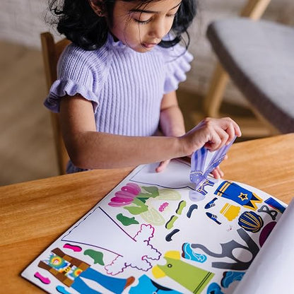 Melissa & Doug Bloc de Autoadhesivos de Prendas de Vestir Reutilizables (5 Fondos, más de 165 calcomanías)