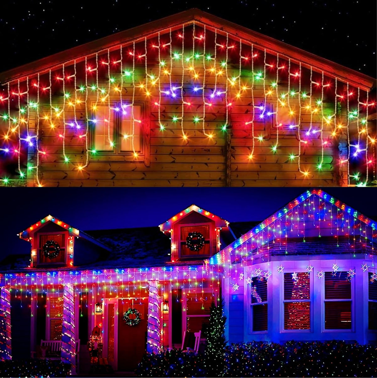 DOSYU Luces Navideñas en Cascada LED, 13 m, 700 LED, IP44 - 13M 700LED - Multicolor