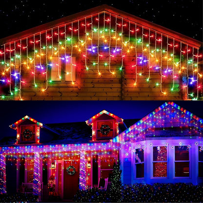 DOSYU Luces Navideñas en Cascada LED, 13 m, 700 LED, IP44 - 13M 700LED - Multicolor