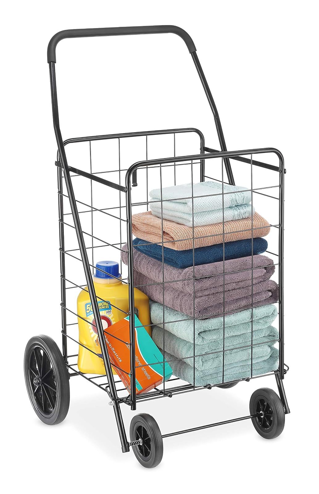 Whitmor - Carrito de compras Deluxe Rolling Utility, negro