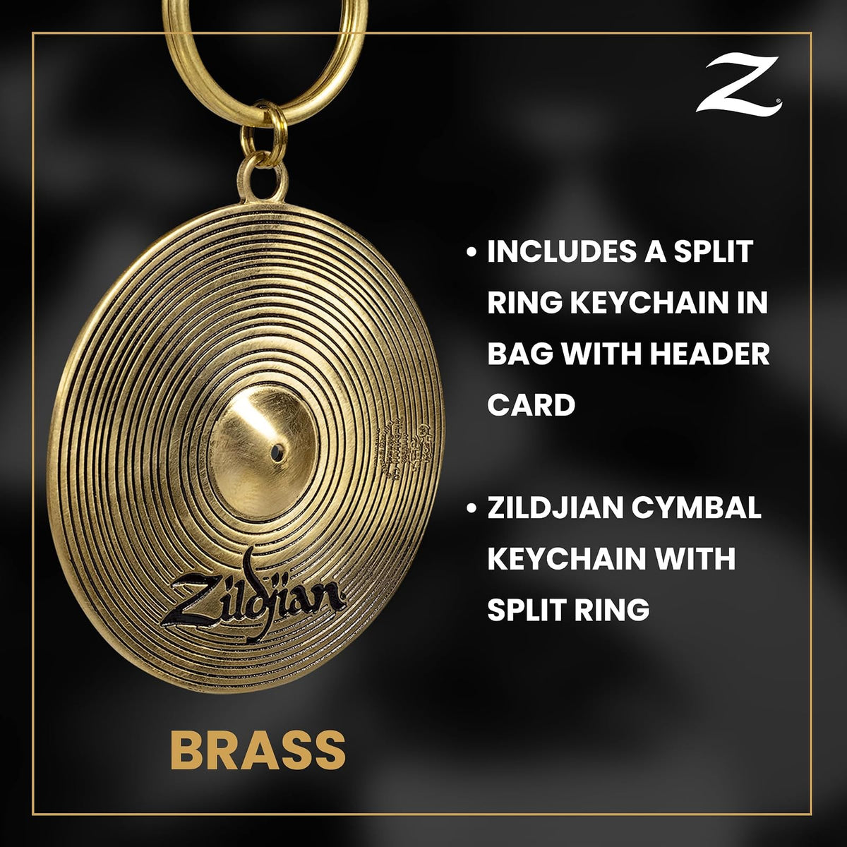 Zildjian - Llavero de platillo de latón, Latón, 2"