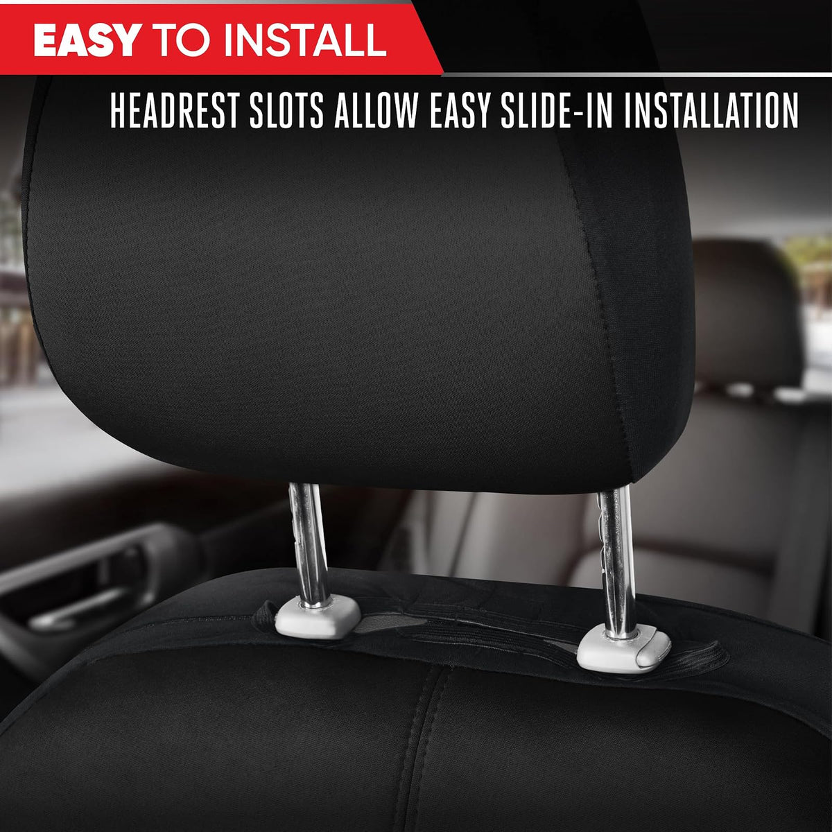 Motor Trend - Juego de Fundas de Asiento de Automóvil, 2 Asientos Delanteros, de Neopreno a Prueba de derrames, Protector de Asiento de Automóvil, Accesorios de automóvil, Fundas Interiores para SUV y