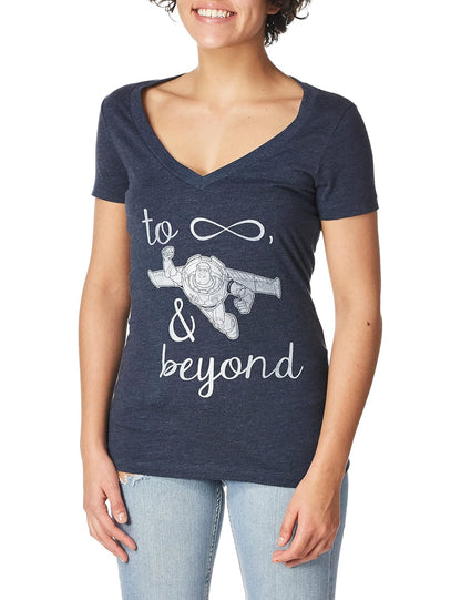 Fifth Sun Toy Story Buzz Lightyear To Infinity and Beyond V-Neck tee CamisaMujer