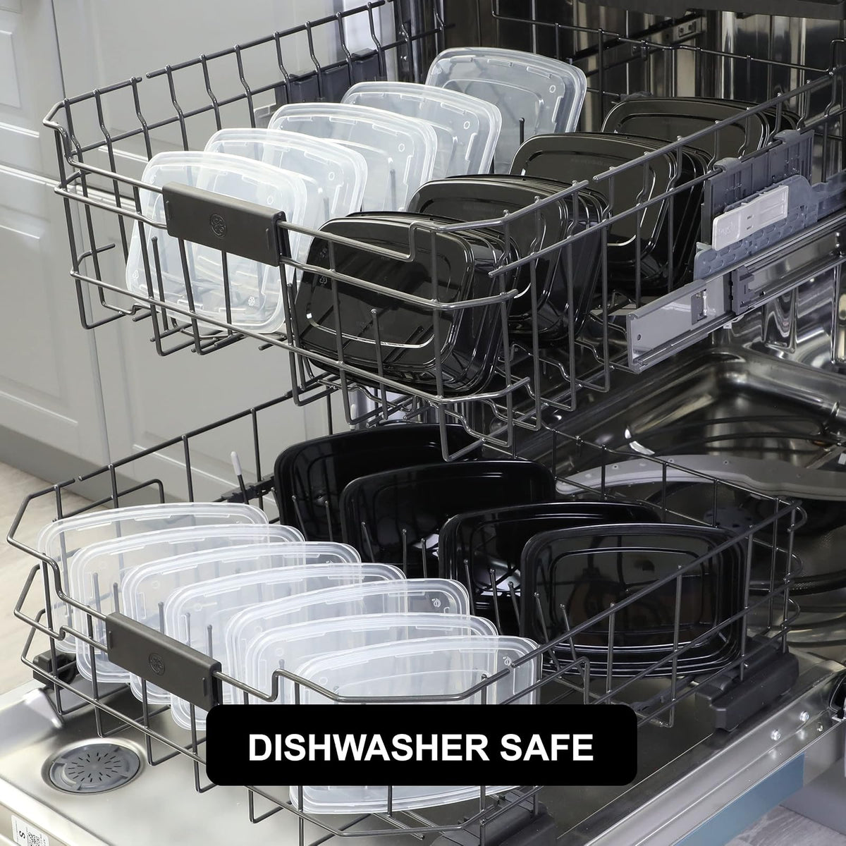 Freshware - Recipientes para preparación de comidas [15 paquetes] 1 compartimento para almacenamiento de alimentos con tapas, caja bento, sin BPA, apilables, aptos para