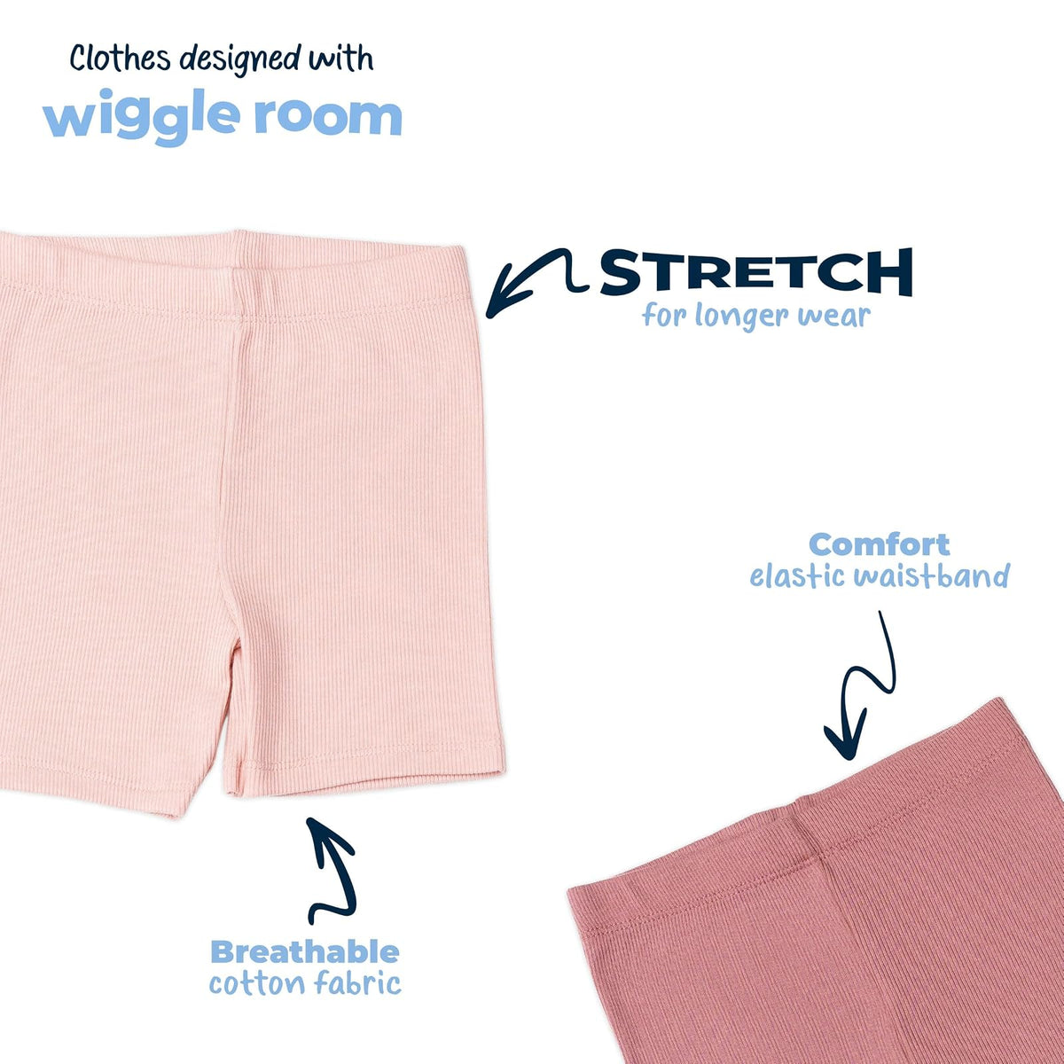 Gerber Paquete de 3 Pantalones Cortos de Bicicleta sin Cierre para niños pequeños Pantalones Cortos informalesBebé-Niñas