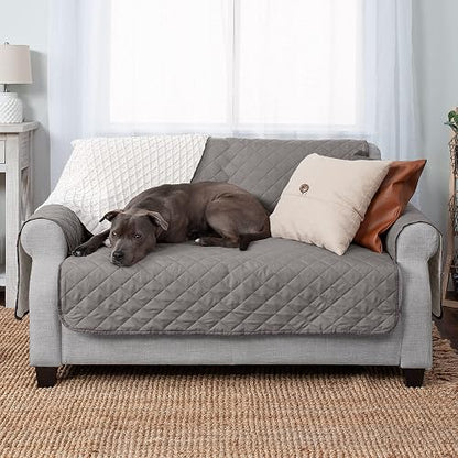 Furhaven Protector de Muebles Reversible Contra Agua para Mascotas, expreso (Espresso/Clay), Sillón de Dos Plazas
