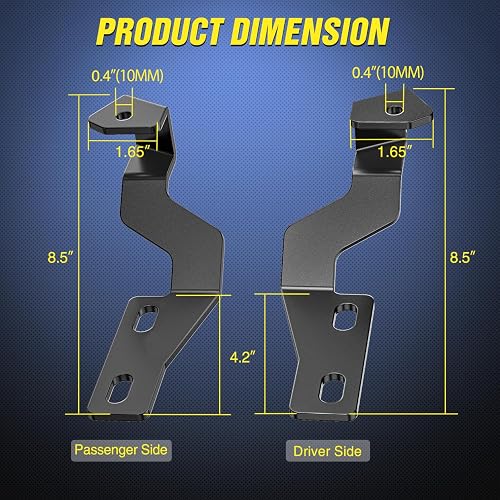 Nilight - Soporte de luz de zanja para campana, bisagras de capó, kit de soporte de montaje para luces LED auxiliares todoterreno, luces de trabajo compatibles con Toyota 4Runner 4ª generación 2003