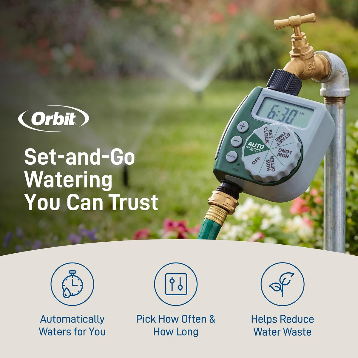 Orbit Single Outlet Programmable Hose Faucet Timer, Standard Packaging