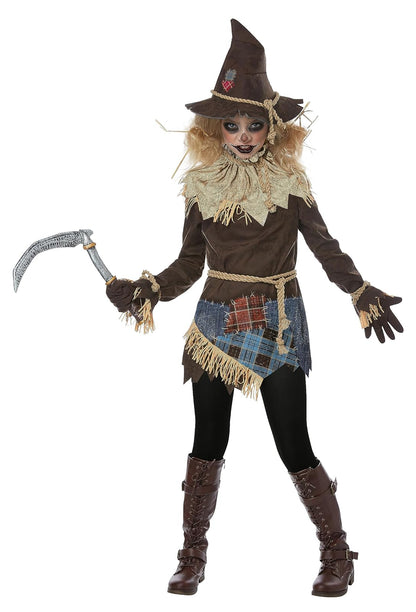 Creepy Scarecrow Costume for Girls Medium