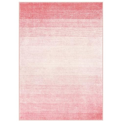 Wonnitar - Alfombra Moderna Lavable Degradado, 5 x 7 Pulgadas, Color Rosa Claro para Sala de Estar, alfombras abstractas Antideslizantes Color Rosa para recámara y niñas, Alfombra Suave y Grande para