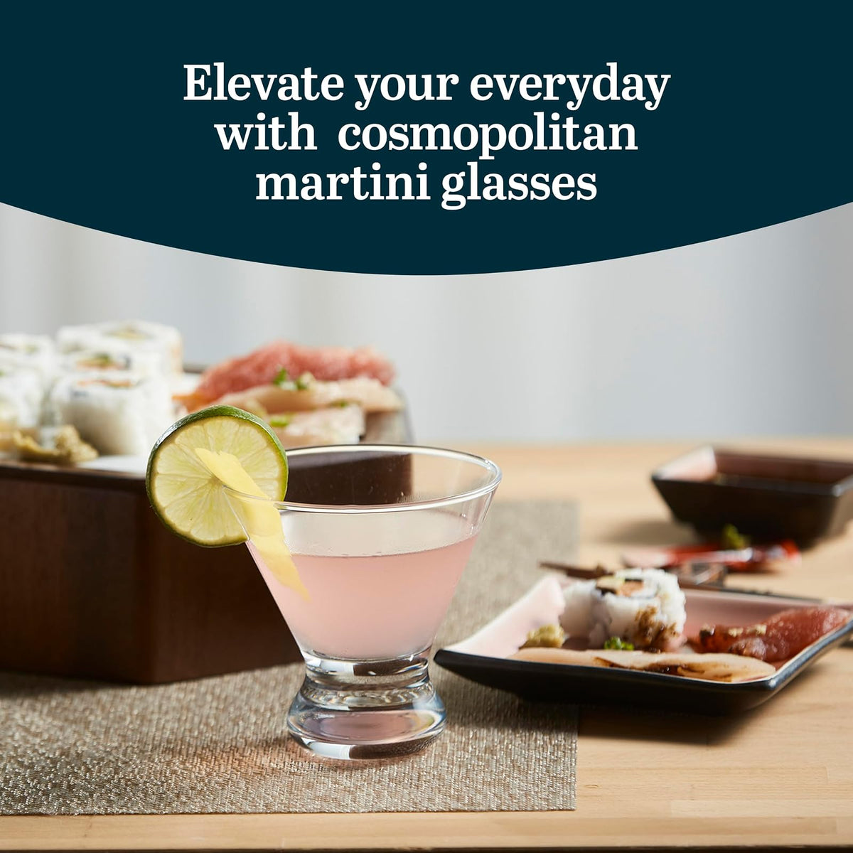 Libbey 89584 4 Piece Cosmopolitan Cocktail/Martini Glasses, 8 1/4 oz, Clear