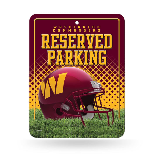 Rico Industries NFL Football Washington Commanders - Cartel de estacionamiento de metal de fibra de carbono de 8.5 x 11 pulgadas, ideal para cueva de hombre, habitación de cama, oficina, decoración
