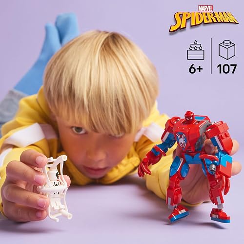 LEGO® Marvel Armadura Robótica de Spider-Man vs. Anti-Venom Juego de Aventuras de superhéroes con Figura de Juguete para Construir y Minifiguras, para niños de 6 años o más 76308