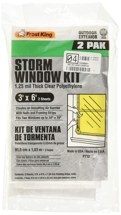 Thermwell P712H 2-Pack 3 x 6-Ft. Outdoor Storm Window Kit - Quantity 48