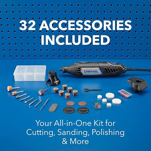 Dremel 4000-2/32 Kit de herramientas rotativas de velocidad variable, grabador, pulidor y lijadora, perfecto para cortar, lijar, grabar, tallar en madera y pulir, 2 aditamentos y 32 accesorios