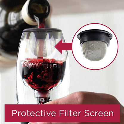 Vinturi Aireador de vino tinto incluye base mejorada sabores con acabado más suave, color negro