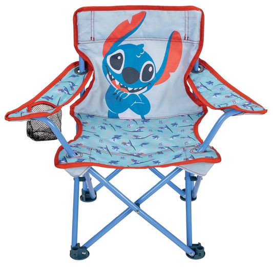 JAKKS Pacific Silla Plegable Niños Lilo & Stitch Fold 'N Go | Para parque deportes patio, incluye bolsa de transporte, 24-48 meses, construcción tubular de metal, peso máximo 60 lb