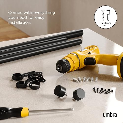 Umbra 245973-111-REM - Cortinero simple ajustable Cappa, Negro