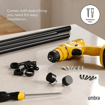 Umbra 245973-111-REM - Cortinero simple ajustable Cappa, Negro