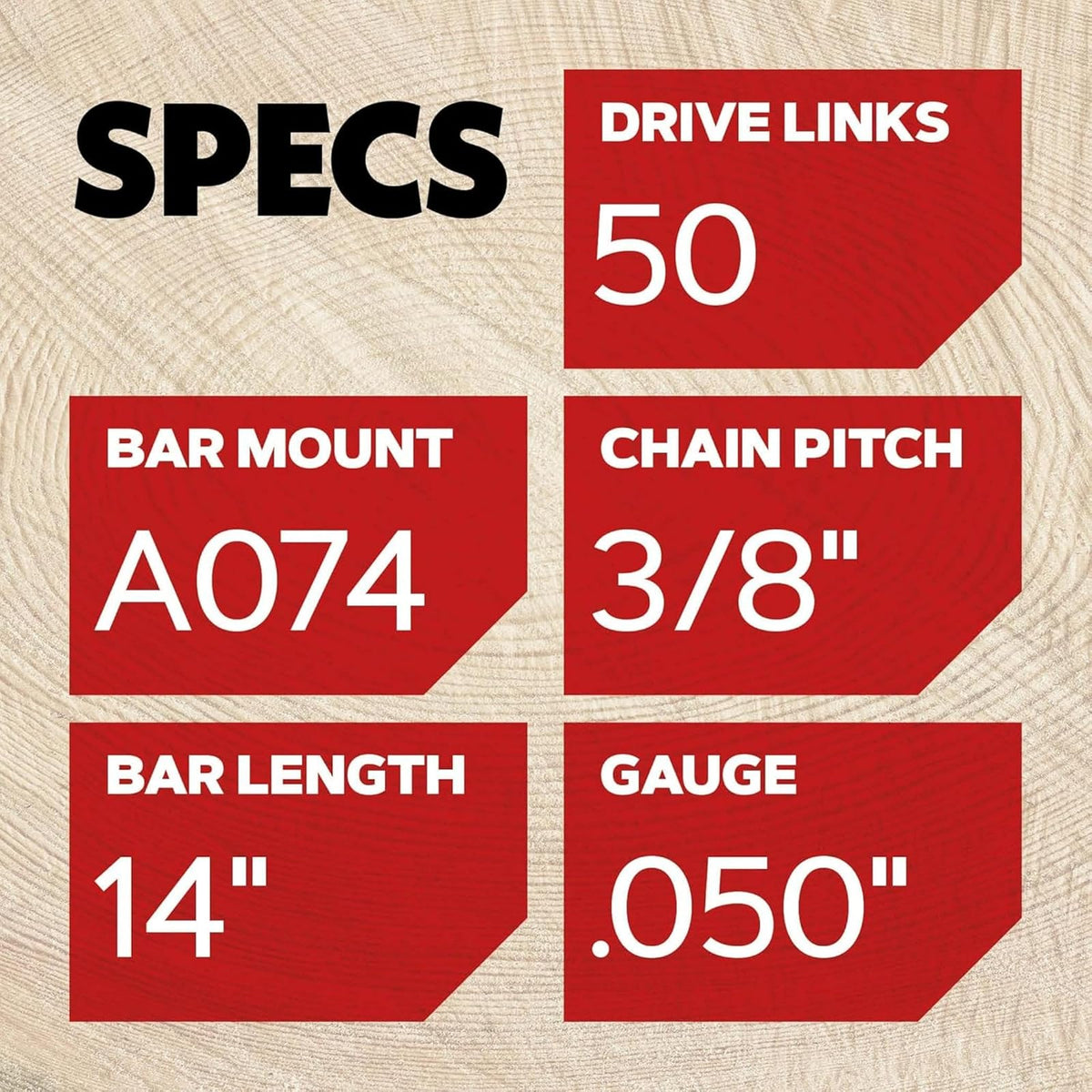 Oregon Barra Y Cadena Advancecut S50 105667 | 14 pulgadas, 50 eslabones, paso 3/8 pulgadas, calibre 0.50