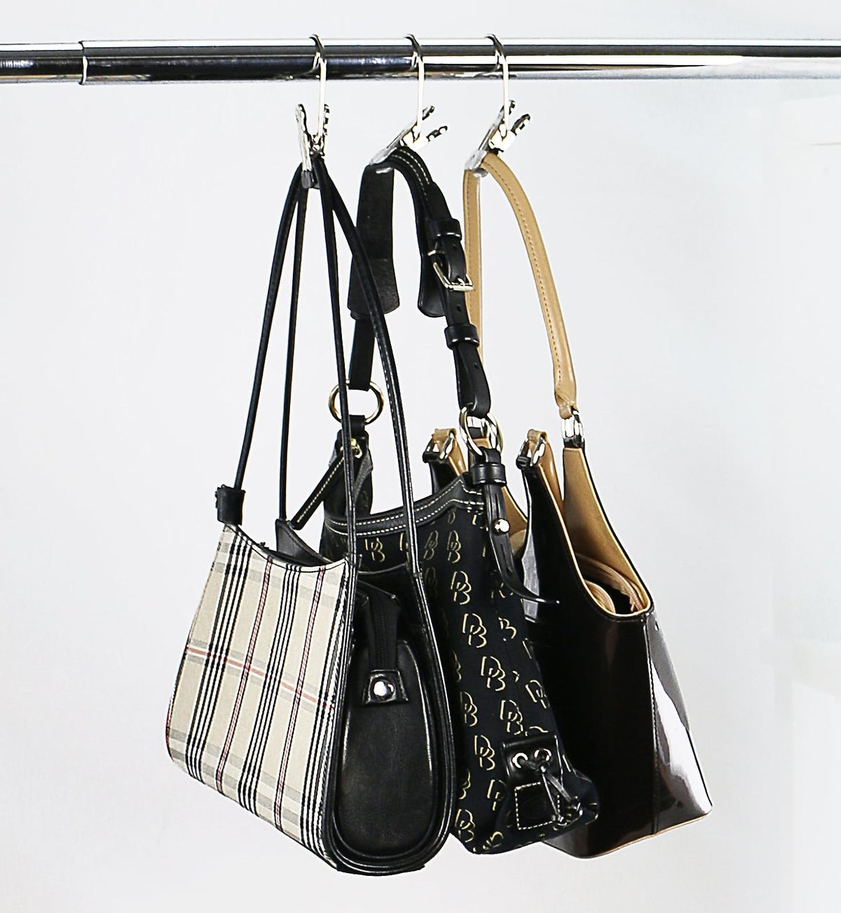 Mawa by Reston Lloyd Accesorio portátil Antideslizante Semi Redondo Gancho para Colgar Ropa de lavandería o Viajes, Estilo K/1, Juego de 5, Color Negro