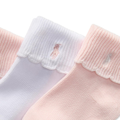 POLO RALPH LAUREN Baby Scallop Turncuff Sock Calcetín para bebé festoneado bebés niñas